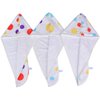 HOPESHINE Microfiber Hair Towel Wrap Small Size for Little Girl 3-Pack Super Absorbent Magic Instant Hair Drying Towels for Kids (StampR 3-Pack)
