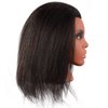 Kalyx Mannequin Head with Human Hair for Cosmetology Braiding Cornrow or Practice Sew in on Hair Doll Head Manikins Hair Training Head