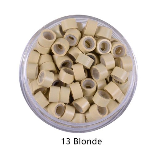 PARAHAIR 500 Pcs 5mm Silicone Lined Micro Rings Links Beads for Hair Extensions (#613 Bleach Blonde)