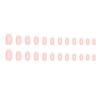 MISUD Short Round Press on Nails Oval Fake Nails Glossy Glue on Nails Pink Gel Acrylic Nails Elegant Artificial Nails Bling Glitter Stick on False Nails with Design 24 pcs