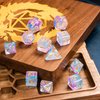 UDIXI 11 Piece DND Dice Set with Iridecent Swirls, Glitter Polyhedral D&D Dice for Role Playing Game Dungeons and Dragons, MTG and Other Tabletop Game (Purple Blue)