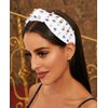 Wecoe 1pc White Knotted Headband For Women Girls Rhinestone Headband Wide Headbands Non Slip Fashion Cloth Sparkly Red Blue White Beaded Embellished Headband Hair Accessories For Women Girls