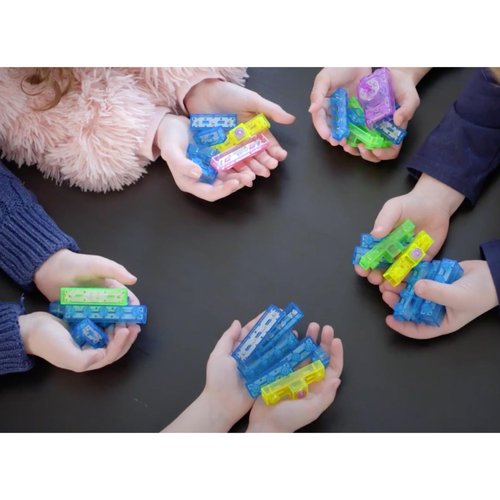 E-BLOX Build Your Own Sound Activated Dancing Lights STEM Kit, Reacts to Voice & Dances to Music, Building Blocks Circuit Toy Set for Kids, Birthday Gift, Boys, Girls, 5+