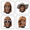 BHD BEAUTY Bald Mannequin Head Brown Female Professional Cosmetology for Wig Making, Display wigs, eyeglasses, hairs with T pins 22''
