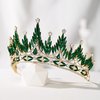 SWEETV Tiaras and Crowns for Women, Wedding Tiara for Bride, Rhinestone Queen Crown, Crystal Costume Hair Accessories for Birthday Prom Quinceanera Celebration,Green