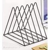 QPEY Triangle File Holder,5 Slot Metal Vinyl Record Stand Holder Magazine Newspaper Holder Photography Props for Office Home 2 Pcs (2pc black)