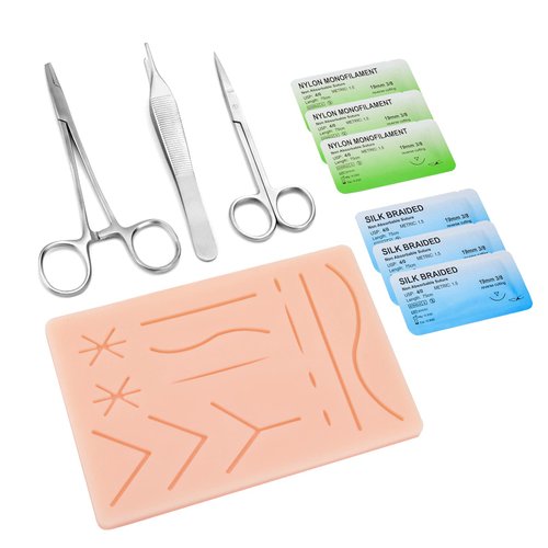 Ultrassist Suture Practice Kit for Medical and Vet Students, Startup Suture Kit Including Silicone Pad with Long-lasting Mesh, Suturing Tools, for Suture Curriculum Practice (Education Use Only)