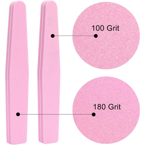 Nail Buffers 20 Pack 100/180 Grit Nail Buffer Block Sponge Buffing Nail File for Acrylic/Natural Nails, Pink