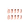 DANMANR Long Press on Nails Square French Fake Nails Full Cover Nude Acrylic False Nails for Women and Girls 24PCS (Bling Multicolor)
