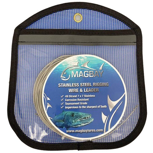 49 Strand Cable 7x7 Stainless Steel Fishing Wire Leader Kit w/10 crimps - 30ft 280 lbs