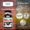 Kaya Naturals - Antarctic Krill Oil 500mg with Omega 3, EPA, DHA and Astaxanthin Supplement - Brain, Heart and Joint Health Vitamin - Heart Health Supplement - 30 Sofftgels