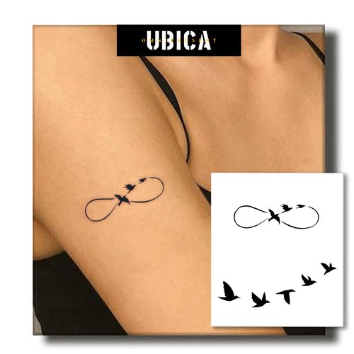 UBICA Temporary Tattoos Adult, 2 Sheets Fake Tattoos, Realistic And Long-Lasting Non-Reflective, Waterproof For 1-2 Weeks, Bird Animal Tattoos 4x4.5in