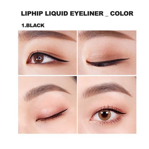 LIPHIP Liquid EyeLiner, Smudge proof Eyeliner, Sharp fine liquid Eyeliner pen, Black