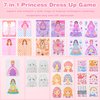 7 in 1 Princess Dress Up Game Set, Foil Art & Diamond Painting, Princess Makeup with Dress Up Sticker, Poke in Art Princess, Watercolor Painting, Art Craft Kit Gift for Kids Ages 4 5 6 7 8 9+ Year Old