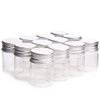 Teensery 12 Pcs Empty Clear Glass Bottles with Screw Aluminum Cap Mini Container Jars for Essential Oil Powders Cream Ointments Grease Cosmetic Makeup Sample(15ml)