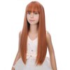 PATTNIUM Kids Auburn Wig with Bangs Child Long Straight Orange Wig Girls Ginger Long Synthetic Wig with Wig Cap