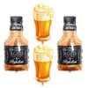 RODASON 4 Pieces Whisky Balloons Beer Cup Foil Balloons Kit Liquor Balloons decorations Birthday Party Favor Aged to Perfection Party Supplies, Gold