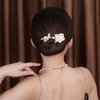 Ins Style Elegant Lazy Hair Curler, Crystal Hair Bun Maker, French Twist Hairstyle Bun Hair Accessories (Peach Blossom)