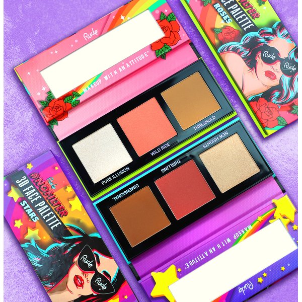 RUDE NOFILTER 3D FACE PALETTE, Stars