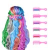 New Hair Chalk Comb for Girls Kids, Washable Temporary Hair Color Dye for Kids Age 5 6 7 8 9 10+ Birthday Party Gift Cosplay DIY, Children's Days (Blue, Pink, Purple, Green, Red, White)