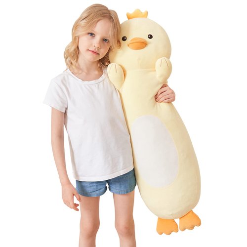 HAIJUNYA 36” Long Duck Plush Body Pillow, Kawaii Cute Yellow Ducks Stuffed Animals, Hugging Squishy Pillow Soft Plushies Toy, Gifts for Girls and Boys Valentine's Day, Birthdays