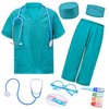 ZZIHAN Doctor Kit for Kids Doctor Scrubs Nurse Doctor Costume for Kids Veterinarian Surgeon Costume with Pretend Play Stethoscope Doctor Toys Set PlaySet Toddlers Girls Boys 8-9Y Halloween Dress Up