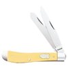 Old Timer 94OTY Gunstock Trapper 6.9in S.S. Traditional Folding Knife with 3in Clip Point Blade and Yellow Handle for Outdoor, Hunting, Camping and EDC