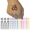 Winding Striped Snake Temporary Tattoo Water Resistant Fake Body Art Set Collection - Hot Pink (One Sheet)