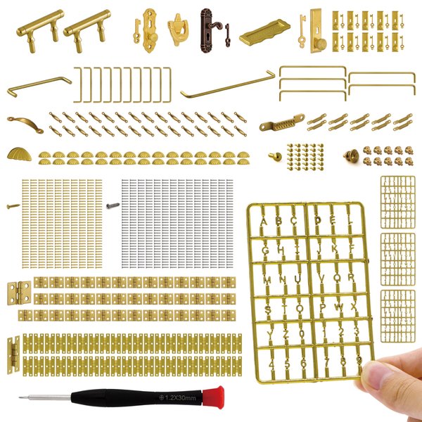 iland Miniature Dollhouse Accessories of Miniature Hinges & Dollhouse Handles & Hardware 20 Kinds Over 700 pcs