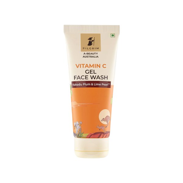 Pilgrim Vitamin C Gel Face Wash | Gentle Cleanser for Oily & Acne Prone Skin | with Kakadu Plum & Lime Pearl | Controls Oil, Unclogs Pores & Remove Impurities | 3.38 Fl Oz (100ml)