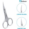 Stelone Multi-Purpose Cuticle Scissors Stainless Steel Curved Blade Little Manicure Scissors - Eyebrow Scissors for Women, Cosmetic & Brow Scissors for Facial Hair & Eyelash Trimming