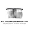Lawie 30 Pack Bulk 15 Teeth Silver Gold Black Metal Side Hair Combs Wire Twist Slide Hair Clips Wedding Bridal Veil Combs Decorative Headpiece French Twist Bun Holder Accessories for Women (Black)