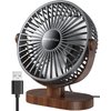SWEETFULL 6.5 Inch USB Small Desk Fan, 3 Speeds Quiet Portable Desktop Table Fan, 360° Adjustment Personal Mini Fan for Home Office Car Outdoor Travel (Black wood grain)