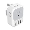 US to UK Plug Adapter, TESSAN Type G Ireland Travel Adapter with 4 Electrical Outlet 3 USB Charger, USA to Dubai Kenya Scotland England British London Hong Kong Irish Singapore Power Adaptor