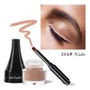 LSxia 2-in-1 Gel Eyeliner Set, Tattoo Eyeliner Waterproof Smudge Proof Eyeliner Gel Eye-liner Pot Cream Eyeliner Tool with Gel Liner Brush, High Pigment Eye Makeup Gel Eye-liners for Women (Nude)