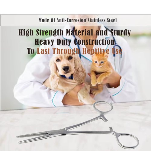 Dog Pet Ear/Nose Hair Puller Grooming Hemostat Locking Forceps Pliers, 5.5" (14cm), Straight