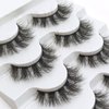False Eyelashes 15mm Long Fluffy Mink Lashes 3D Fake EyeLashes Light Natural Soft Five Pairs (15mm LS13)