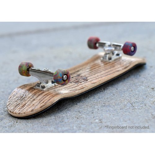 Teak Tuning Apex 61D Urethane Fingerboard Wheels - New Street Shape, 7.7mm Diameter - Ultra Spin Bearings - Made in The USA - Tie Dye Swirl Colorway