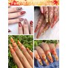 Kalolary 2 Boxes Maple Leaves Nail Art Sequins, 3D Fall Leaves Stickers for Acrylic Nails, Maple Leaves Wood Pulp Glitter Flakes for Autumn Nail Art Decorations