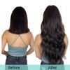 DOORES 20pcs Human Hair Extensions Tape in Remy Dark Brown Tape in Hair Extensions Real Hair Glue in Extensions Straight 50g 20 Inch