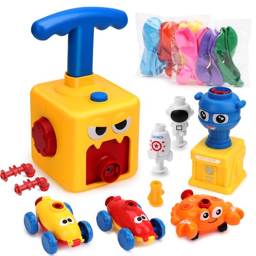 FUNWISH Balloon Launcher Car Toy Set,Balloon Powered Car for Kids Boys Girls 3+ and Classroom,Party Supplies Balloon Pump,Balloon Power Car (Monster)