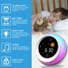 Kids Alarm Clock, Ok to Wake clock, Red Light Green Light alarm clock for Clock sleep training, with sun and star design, built-in sound machine, night light, nap timer,specially designed for children