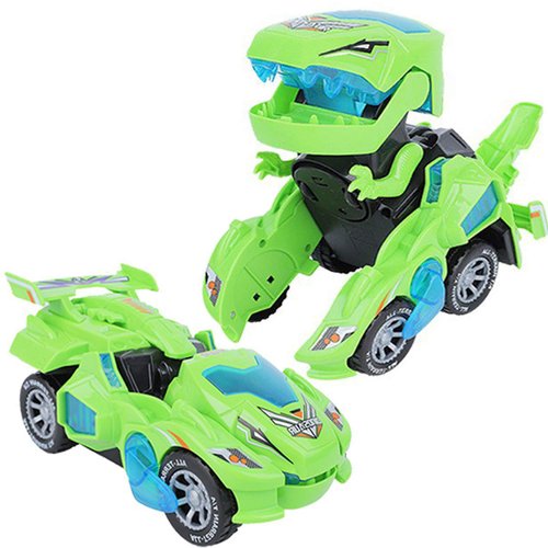 Dinosaur Transformer Car Toys for Boys, Transforming Dinosaur Car with LED Light and Music, Dino Transformer Toys for Kids, Christmas Birthday Gifts for Tolddlers