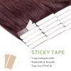 Lacer 20 Inch Invisible Best Tape in Hair Extensions Human Hair Silky Straight Double Sided PU Skin Weft Tape in Human Hair Extensions Color #99J Red Wine Burgundy 50g 20pcs