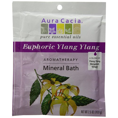 Aura Cacia Euphoric Ylang Ylang Aromatherapy Mineral Bath | 2.5 oz. Packet