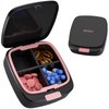 KOVIUU Daily Pill Box 4 Times a Day, Small Pill Case, Travel Pill Organizer, 4 Compartments Compact Portable Pill Container Holder for Vitamin, Medicine, Supplement, Fish Oil, Pink