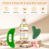 Pjordo Face & Body Vitamin E Bio Oil : Gua Sha Facial Tools Set 4 oz, Massage Oil for Moisturizing and Hydrating