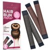 Andlane Hair Bun Maker French Twist Hair Fold Wrap Snap - Ballet Bun for Women and Kids (1 Black, 1 Brown)