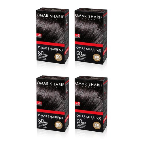 OS Speedy Hair Color No.6 Natural Brown Hair Dye Covers Gray Hair in Just 60 Seconds Without any odor Ammonia FREE (Pack of 4)
