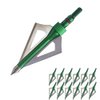 EOOENOON Archery 12PK 3 Blades Hunting Broadheads 100 Grain Screw-in Arrow Heads Arrow Tips Compatible with Crossbow and Compound Bow + 1 PK Broadhead Storage Case